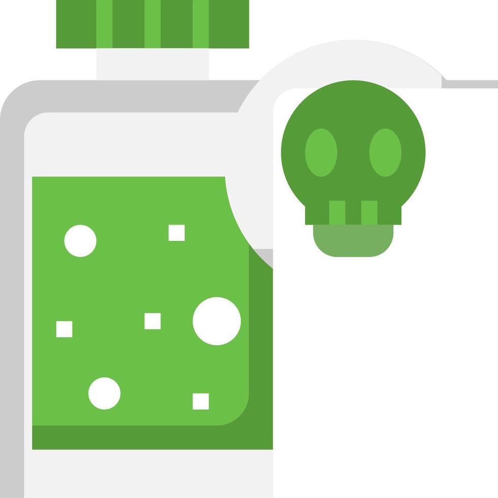 A bottle with a skull and a green liquid vector