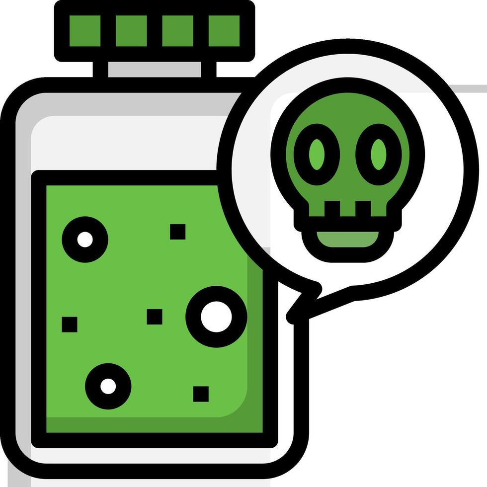 A green bottle with a skull on it vector