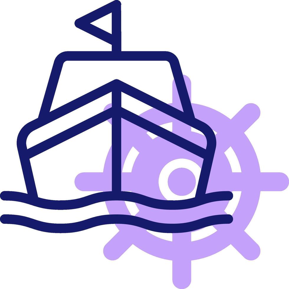 A ship and a wheel icon vector