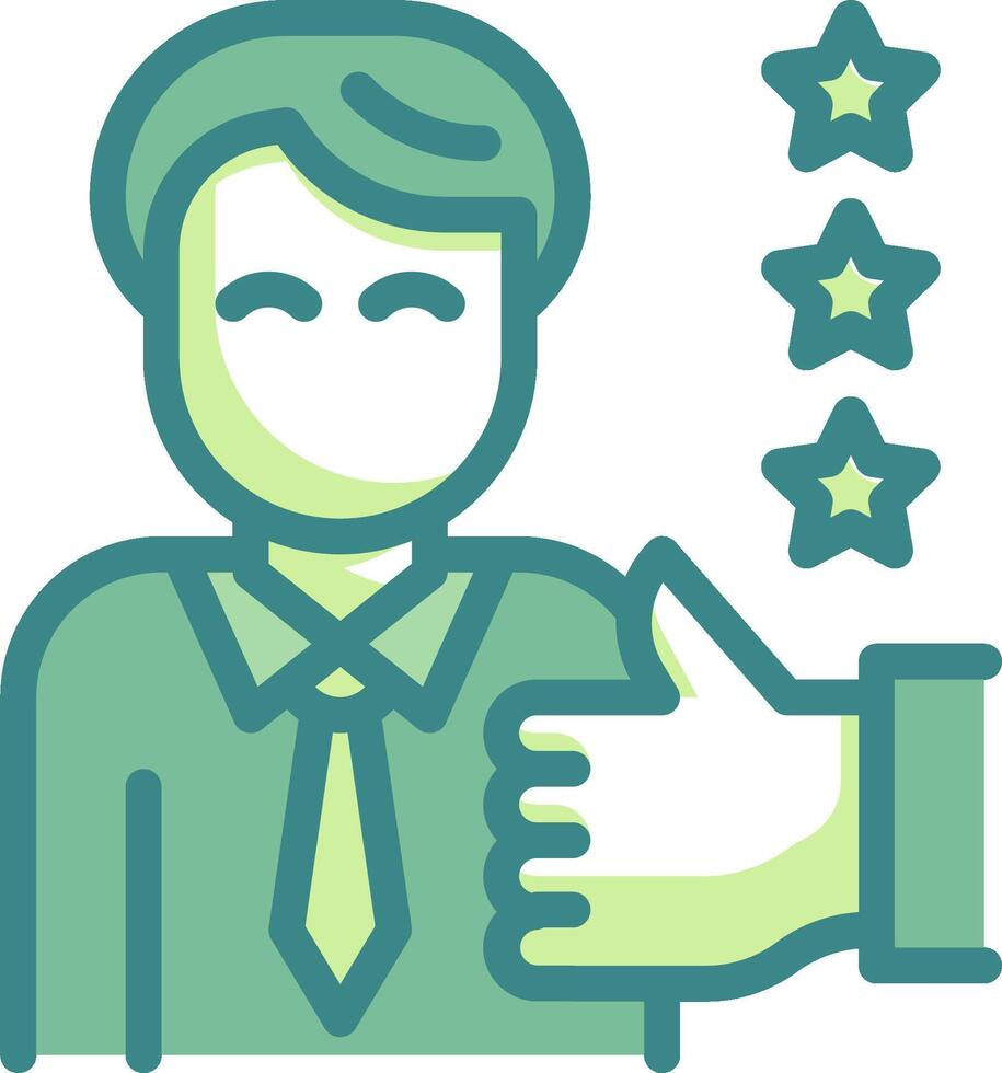 A man with thumbs up and five stars vector