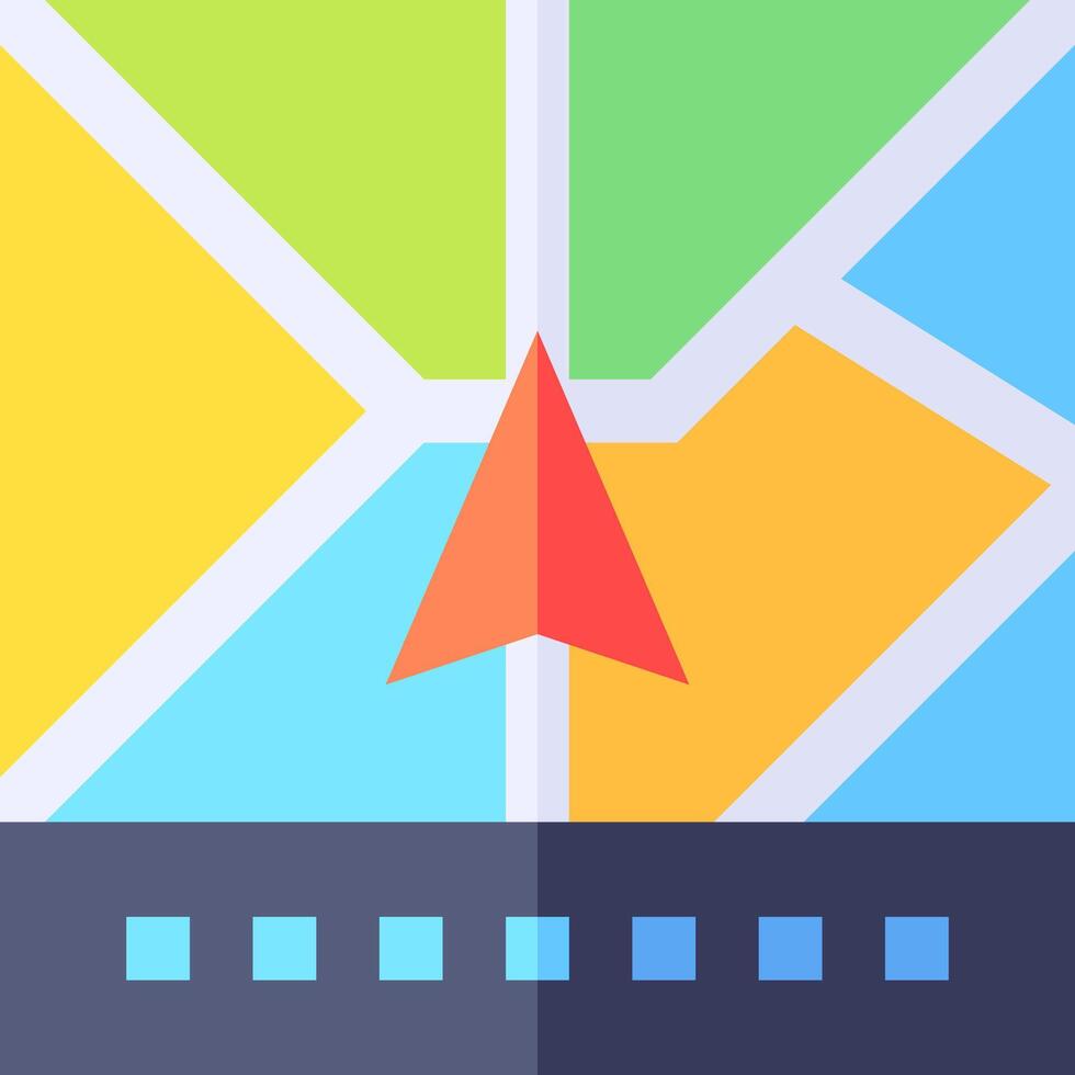 The map app icon with a red arrow pointing to the left vector