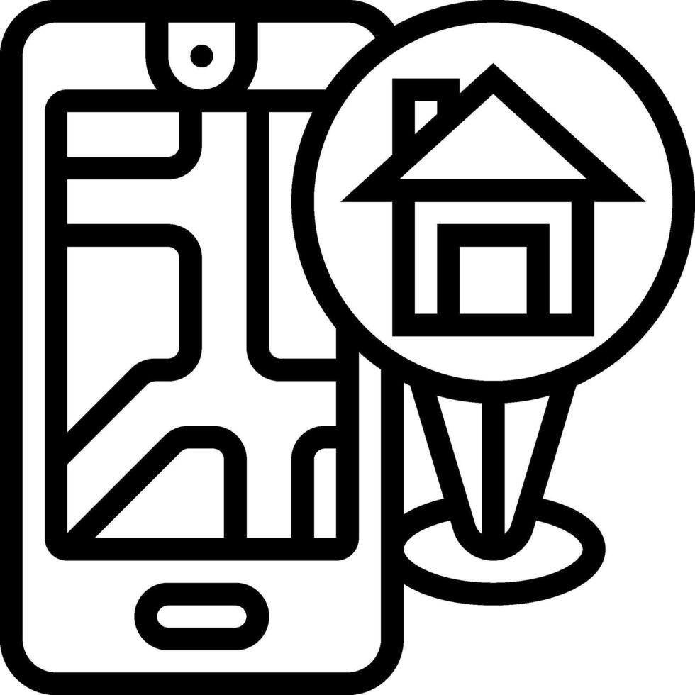 Mobile home location icon vector