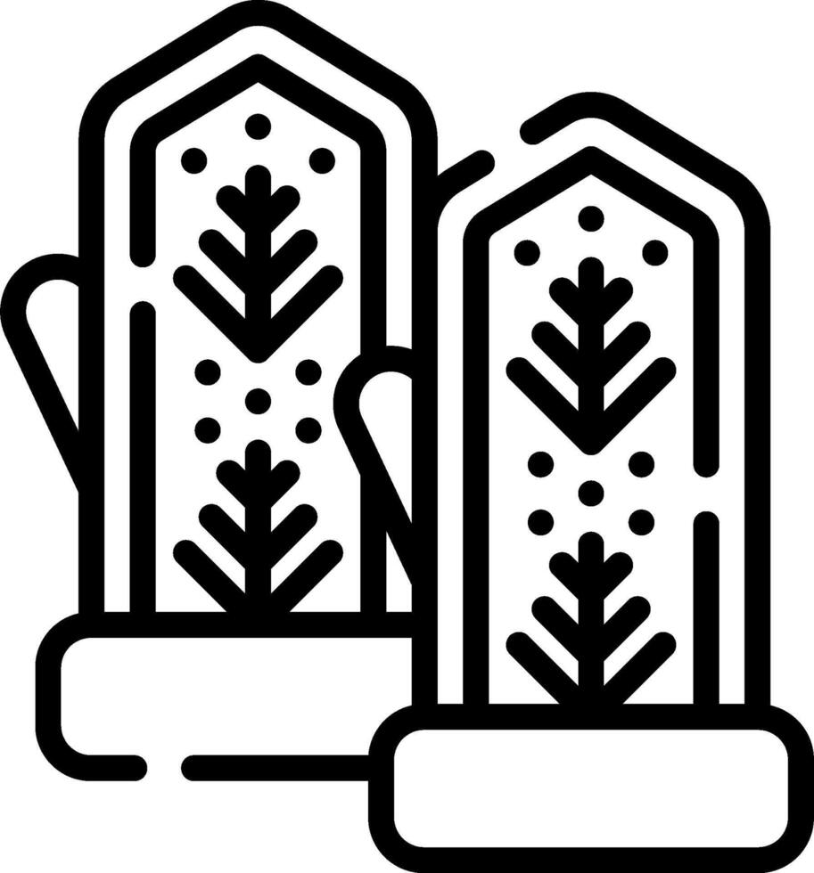 A pair of mittens with a tree on them vector