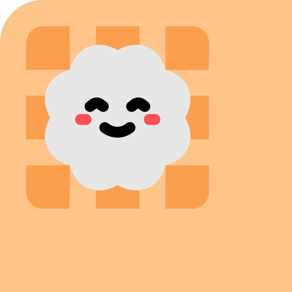 A white cloud with a smiley face on it vector