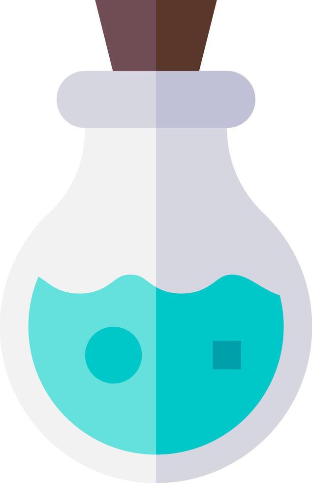 A flat icon of a flask with liquid inside vector