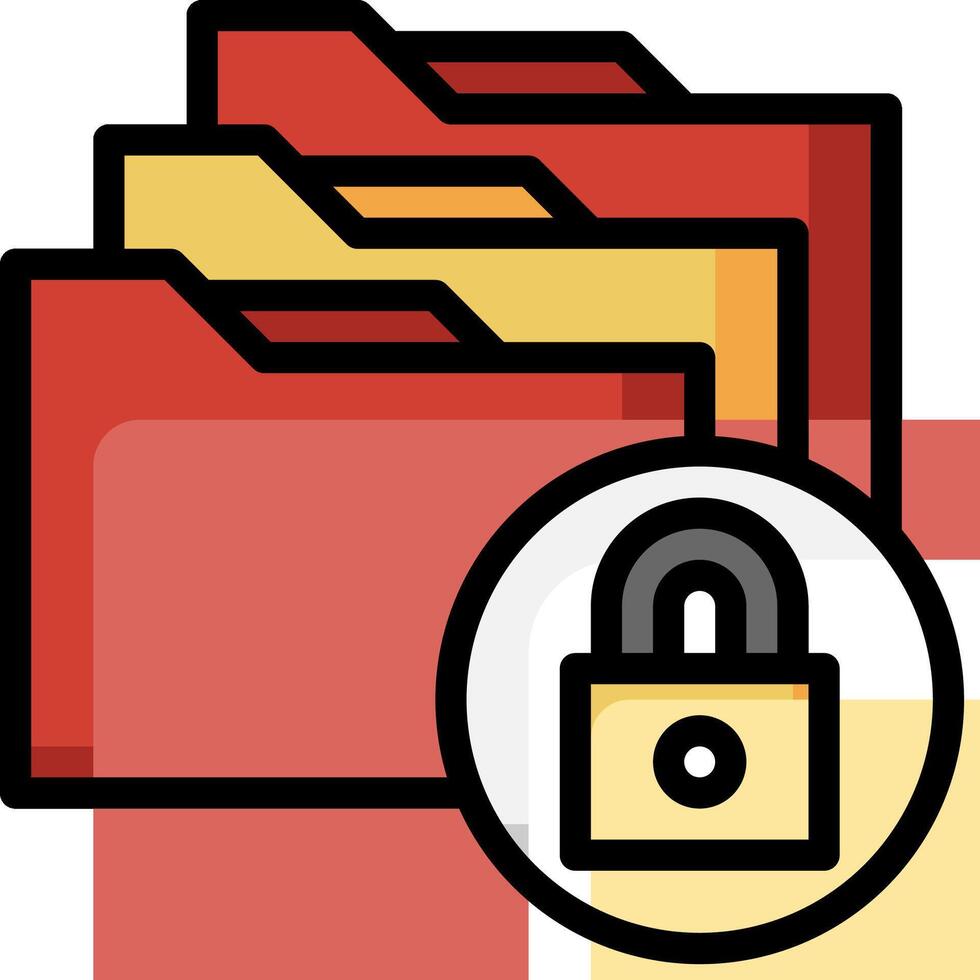 File folder icon with lock vector