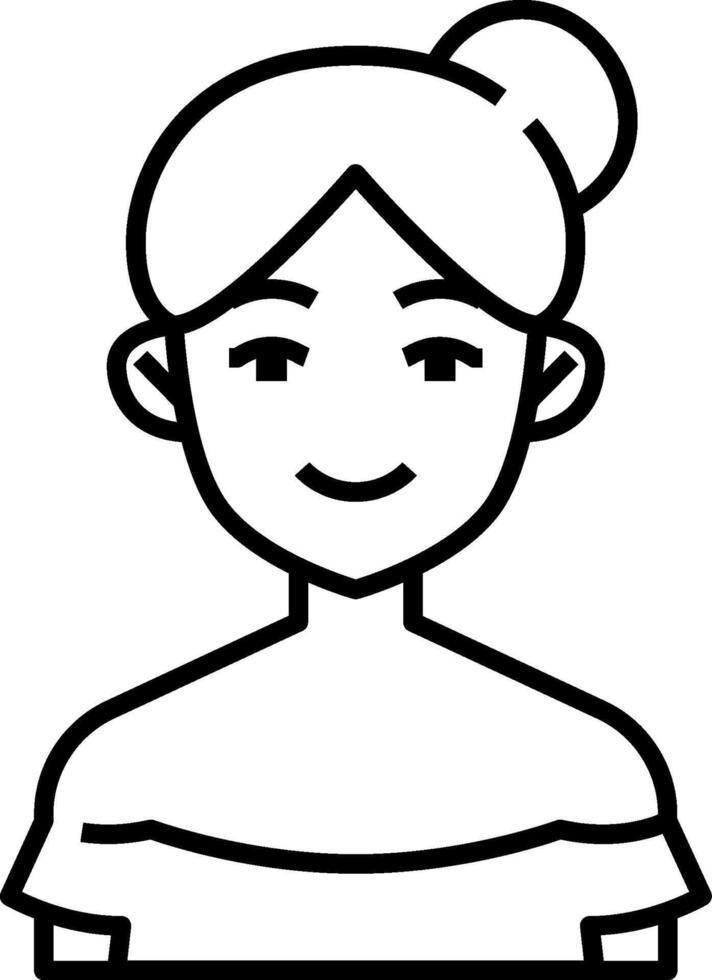 A woman with a ponytail and a smile vector