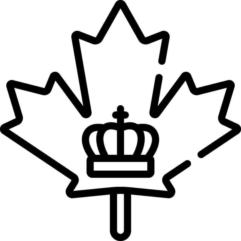 A black and white canadian maple leaf with a crown on it vector