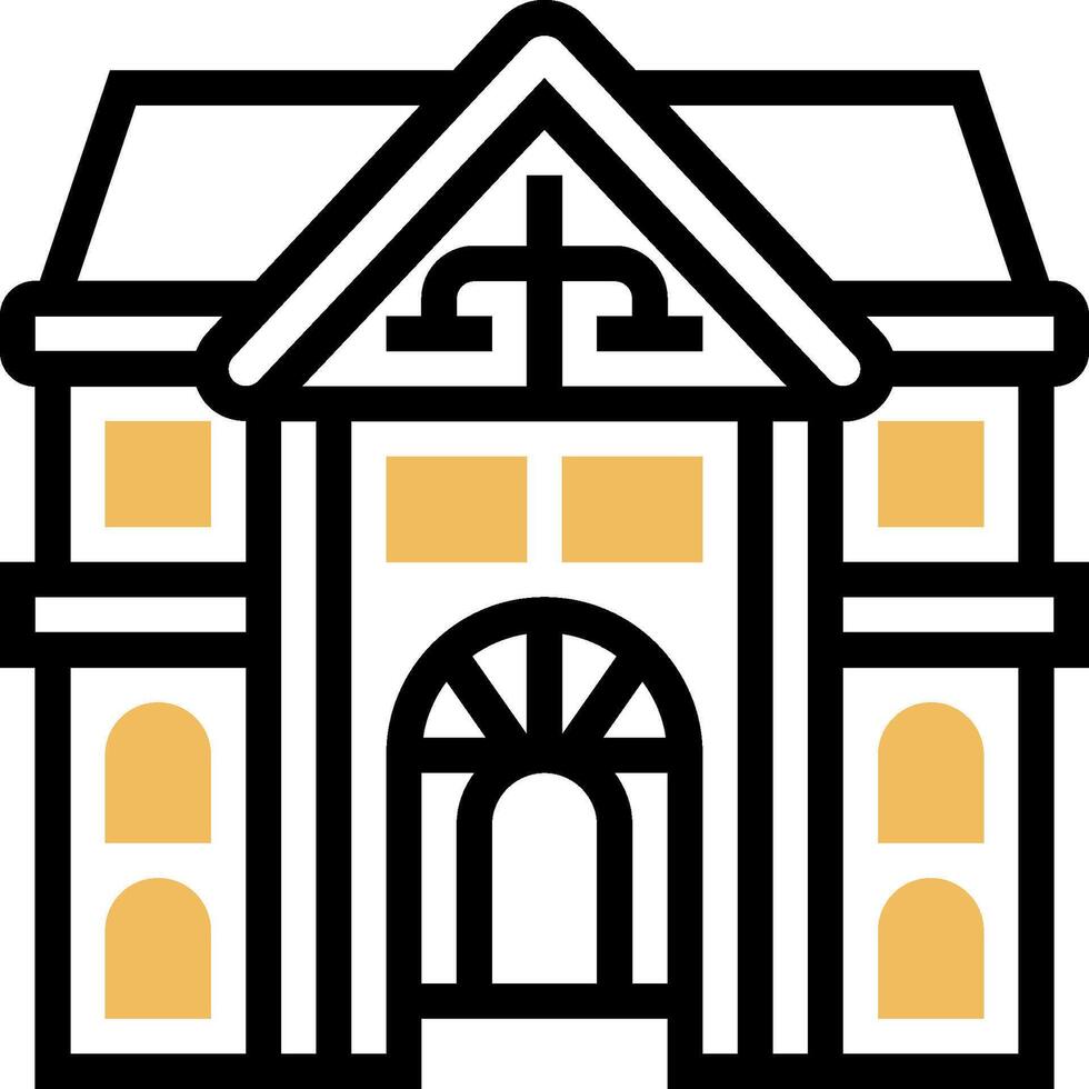 A building with a cross on it vector