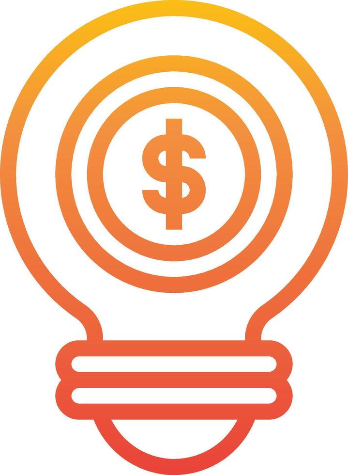 A light bulb with a dollar sign inside vector