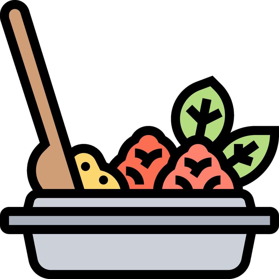 A bowl with fruit and vegetables in it vector
