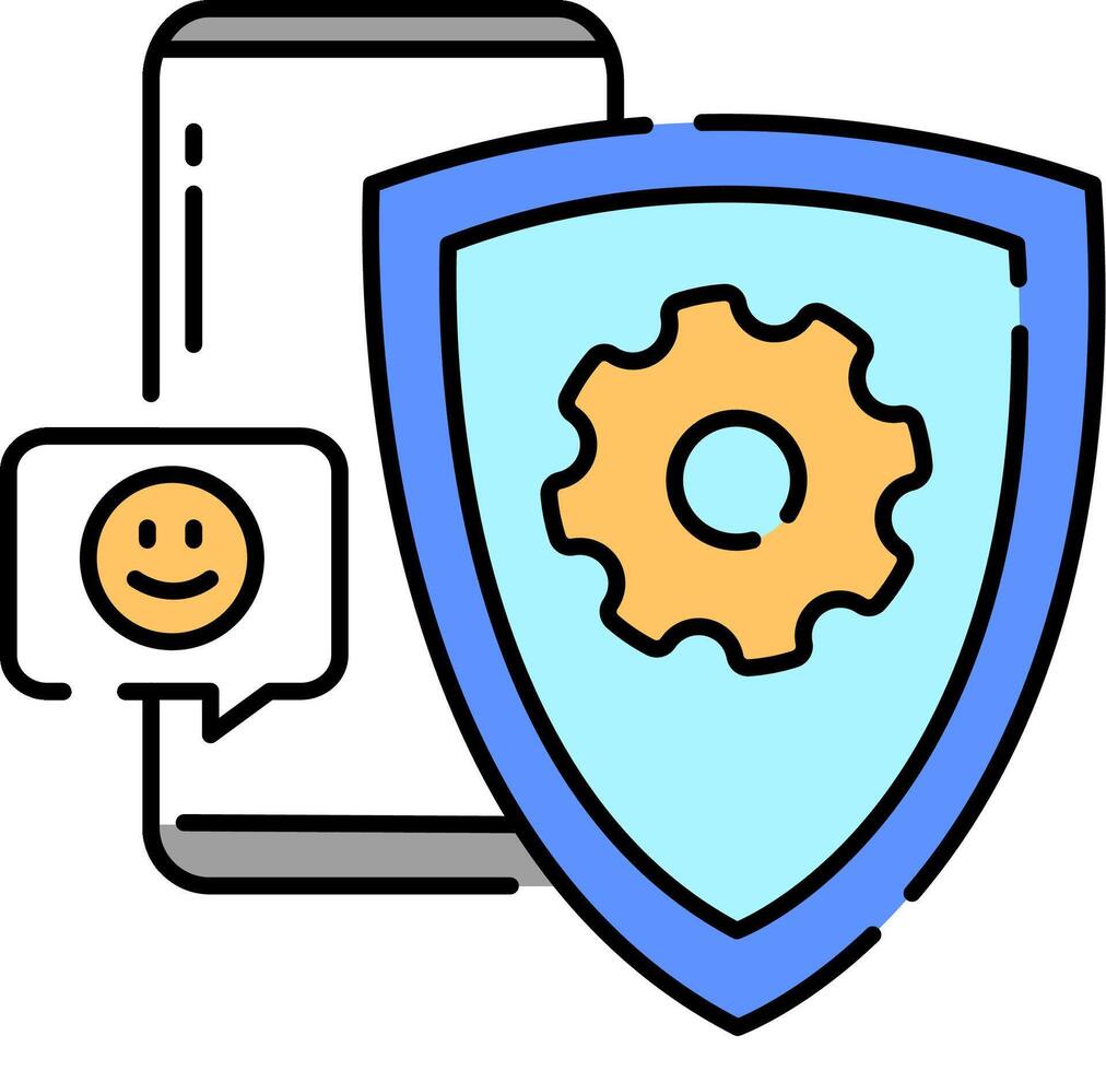 Mobile security icon vector