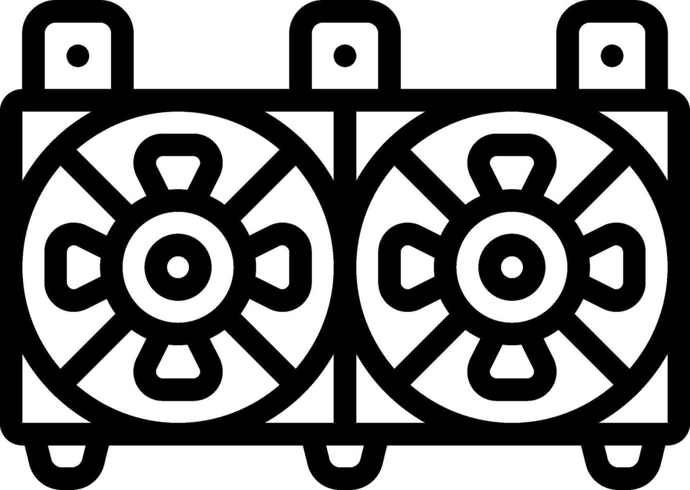 A black and white image of a fan vector