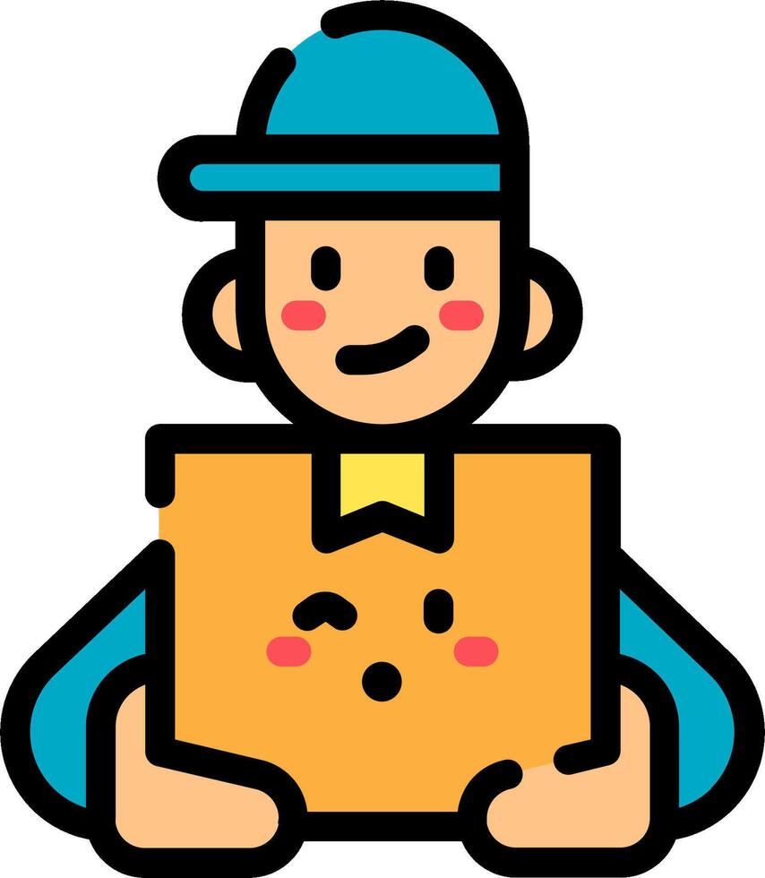 A man holding a box with a smile on his face vector