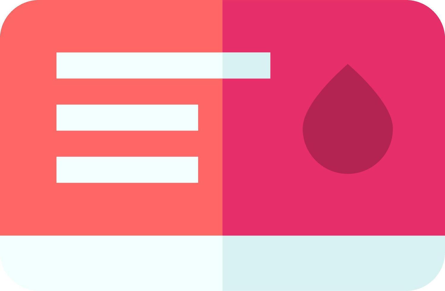 A pink and white square with a drop of blood vector