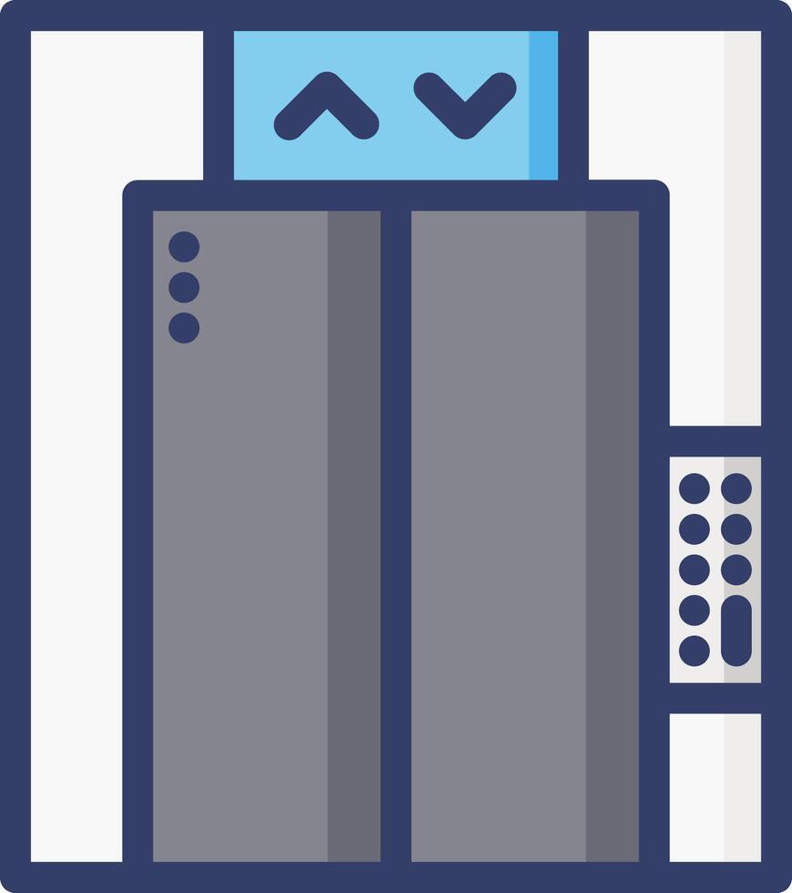 A blue and gray elevator icon vector