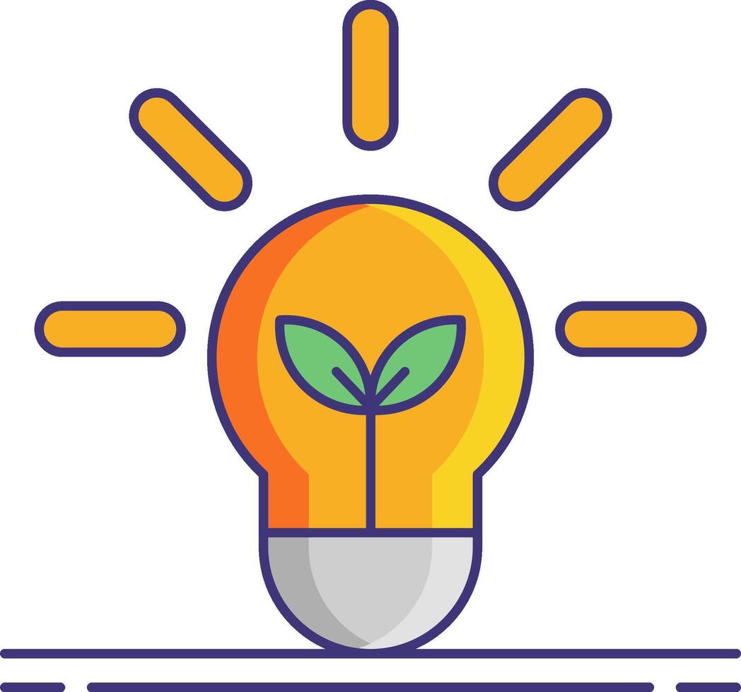 Light bulb with plant icon vector