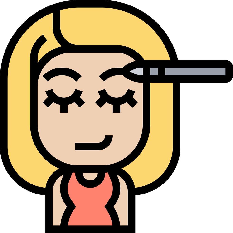 A cartoon woman with a brush in her hand vector
