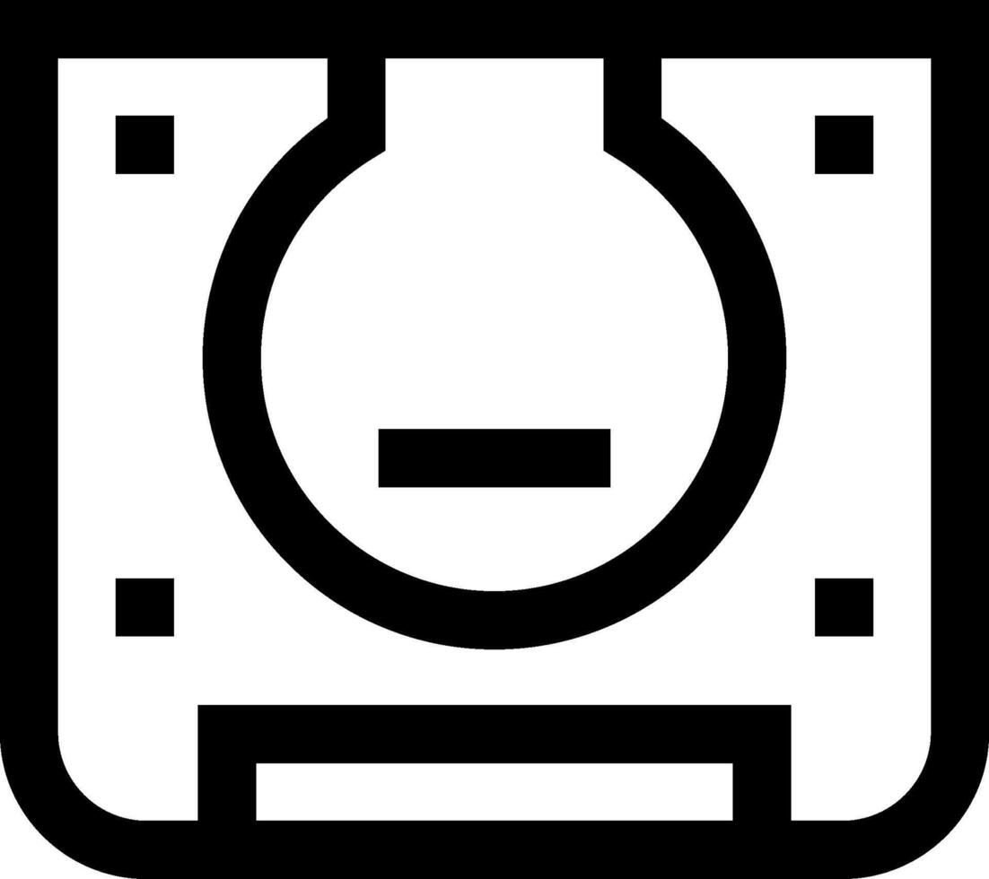 A black and white square icon of a computer vector