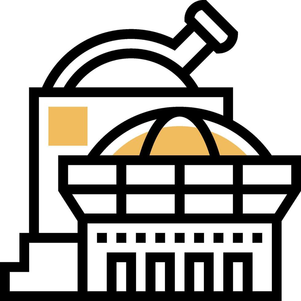 A building with a large dome and a large bottle vector