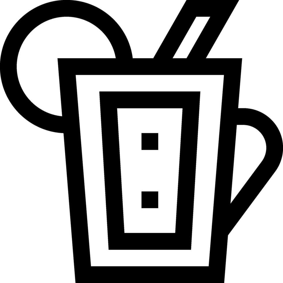 A black and white image of a cup with a straw vector