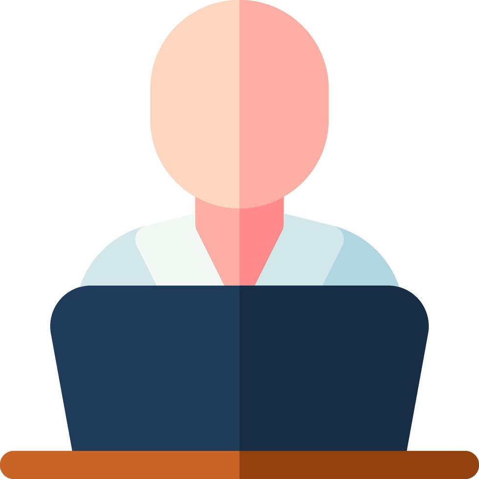 A man sitting at a desk with a laptop vector