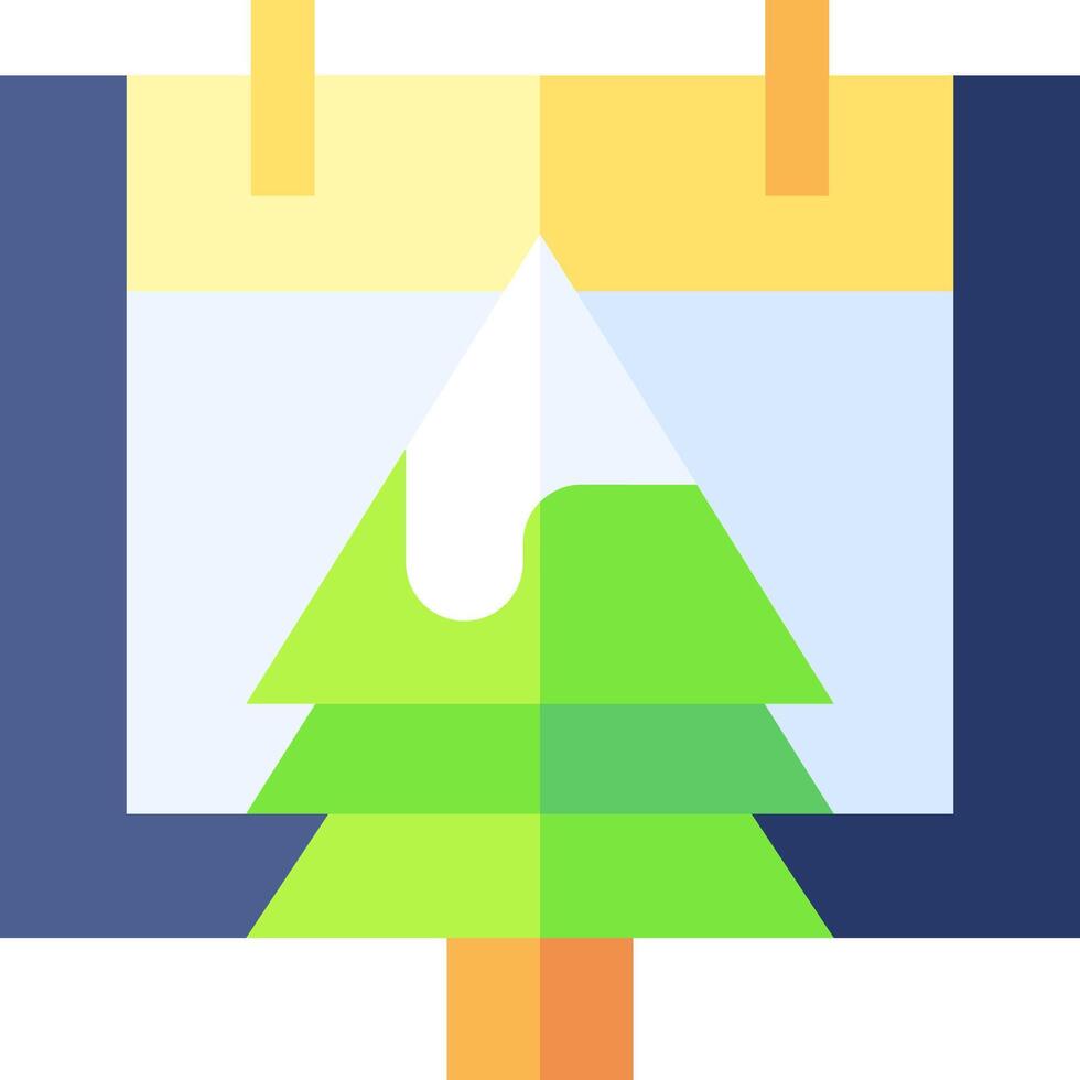 A christmas tree is on top of a box vector