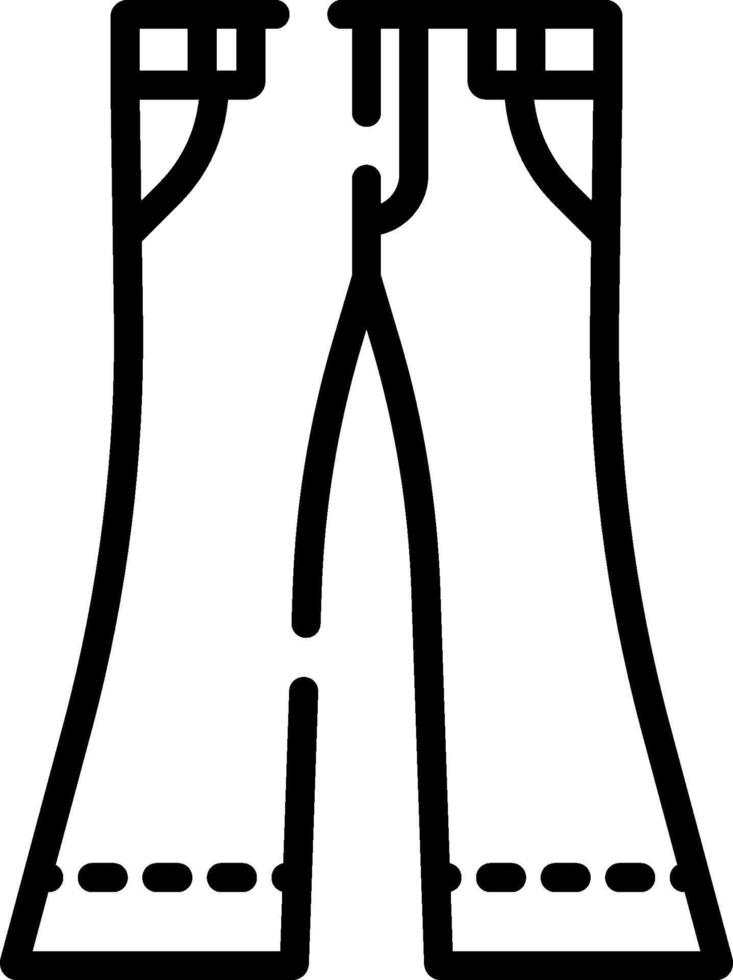 A black and white outline of a pair of pants vector