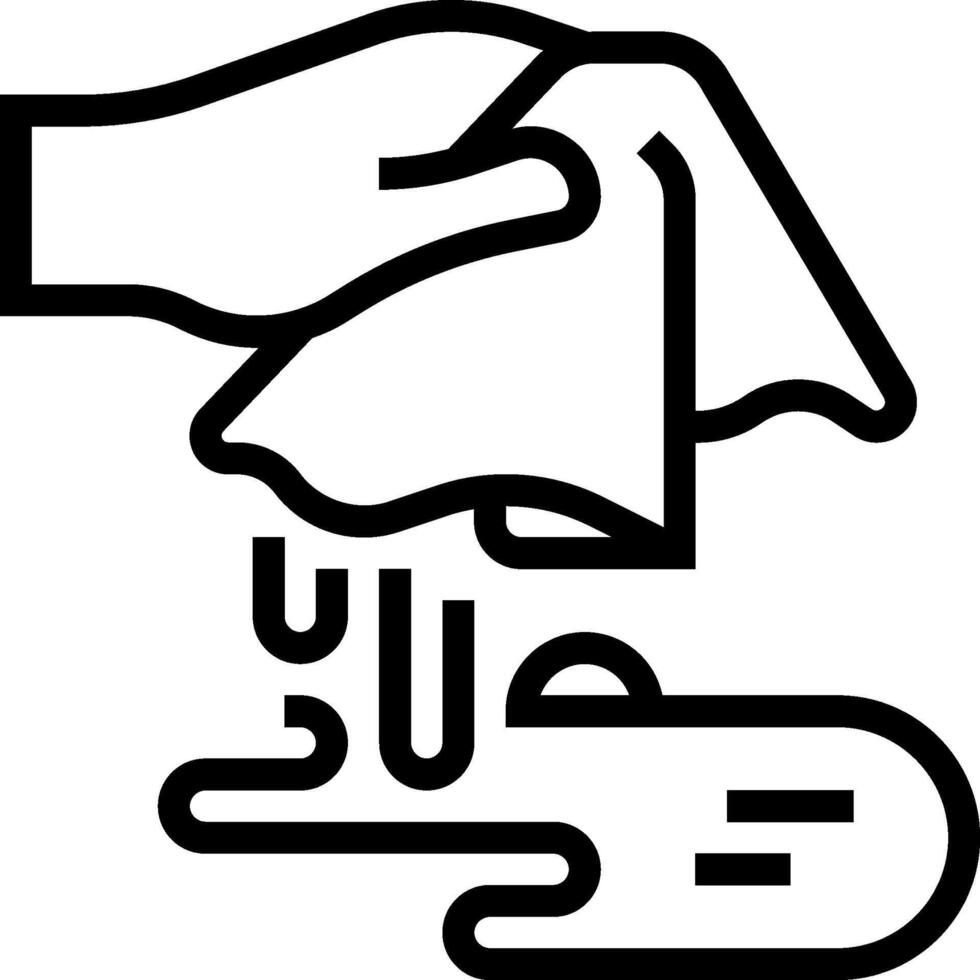 A hand is holding a towel and wiping it off vector