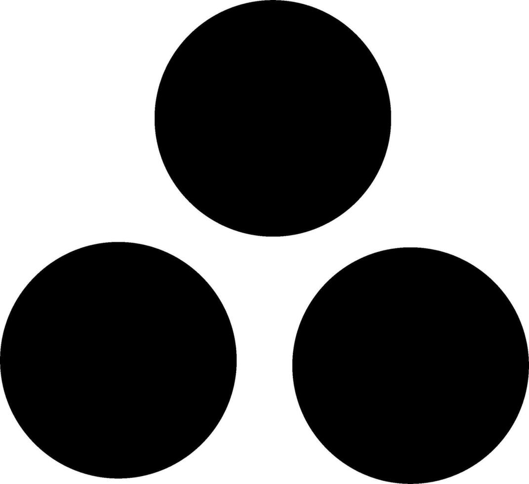 Three black circles with three different sizes vector