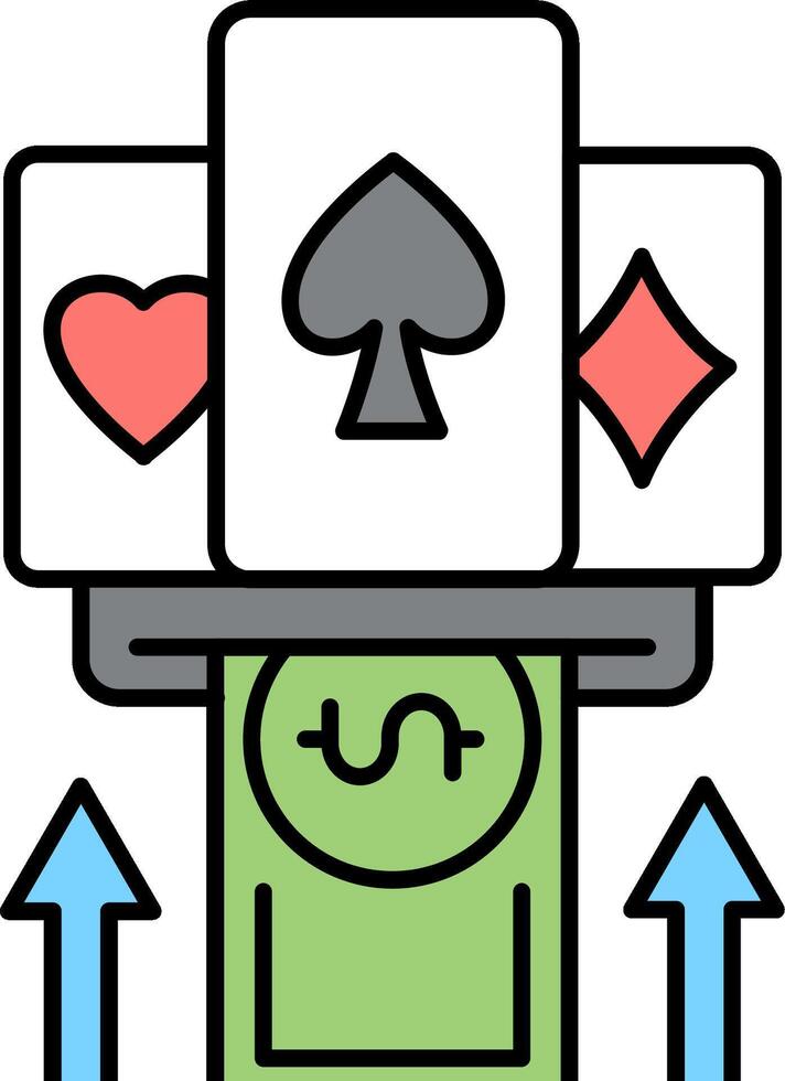A card game with a stack of money and a card vector