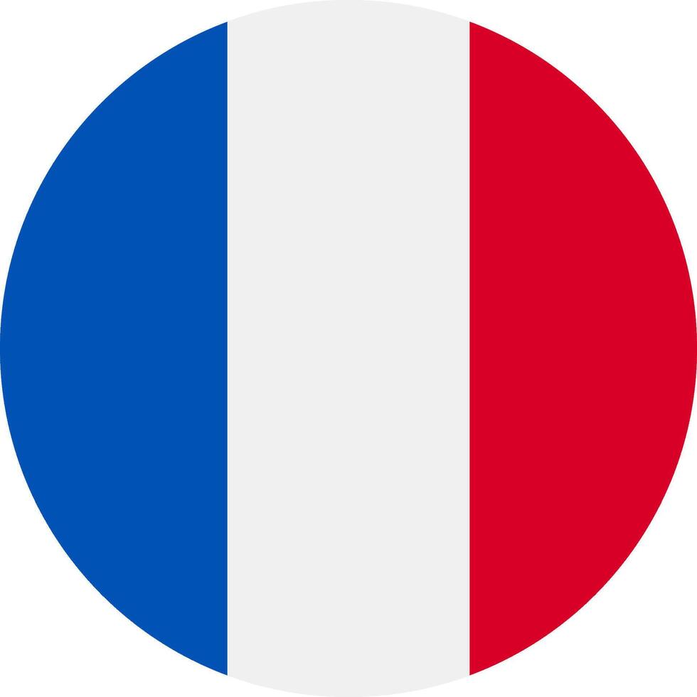 The flag of france in a circle vector