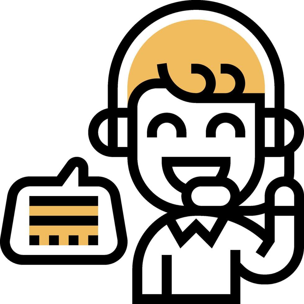 A cartoon man with headphones and a phone vector