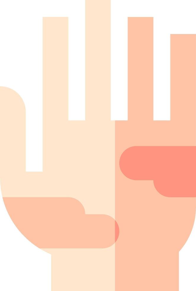 A hand with a red and pink hand vector
