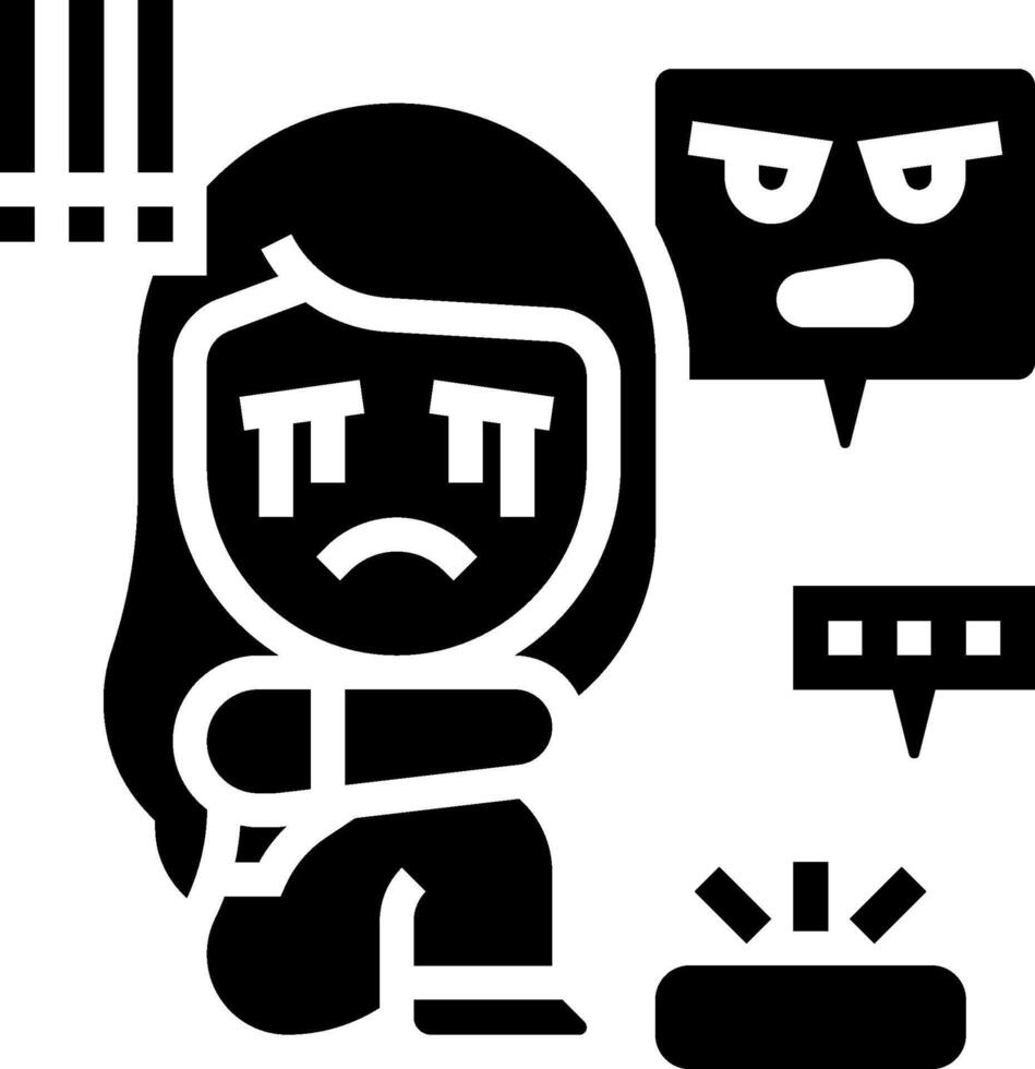 A black and white image of a woman with a speech bubble vector