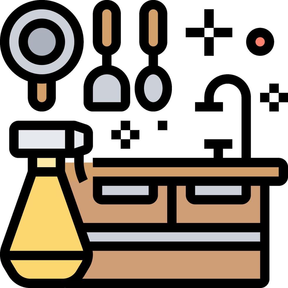 Kitchen icon with utensils and other items vector