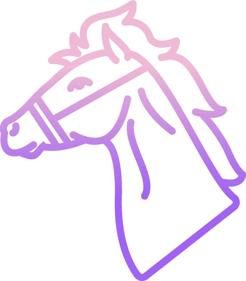 A horse head with purple and pink lines vector