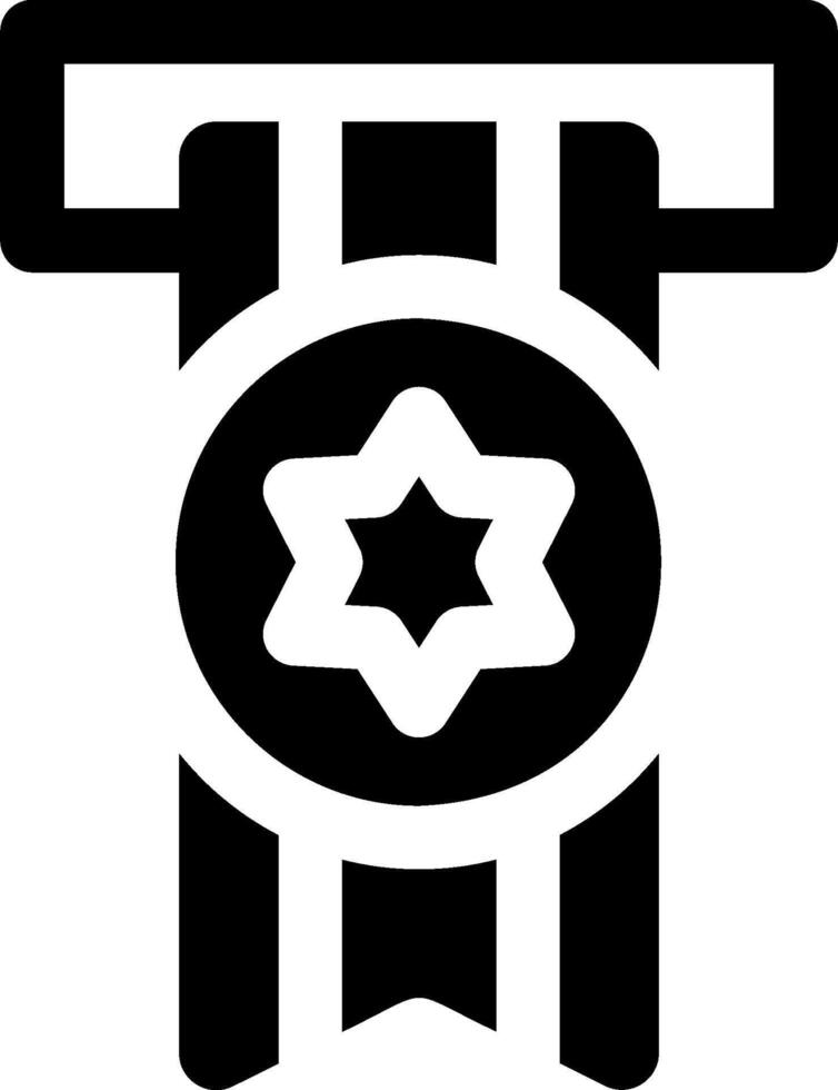 A black and white icon of a star of david vector