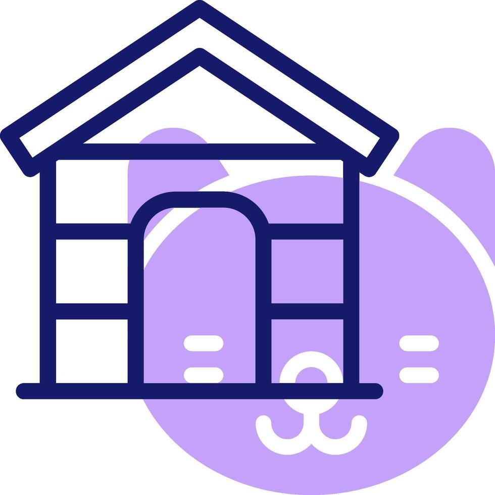 A purple icon of a cat house vector