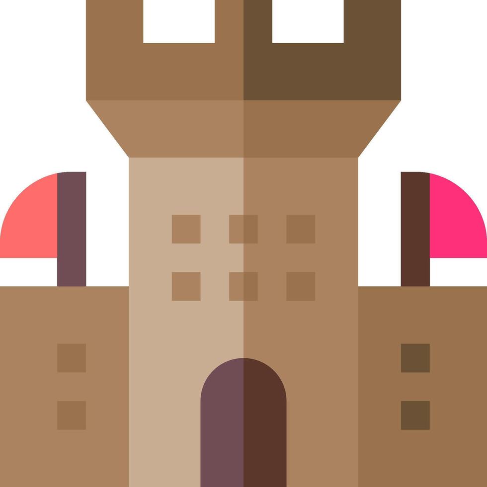Castle icon with pink flags vector