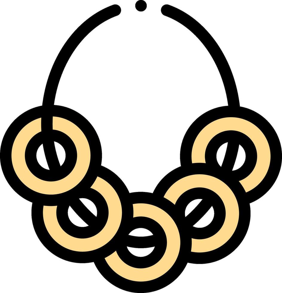 A necklace with rings on it vector