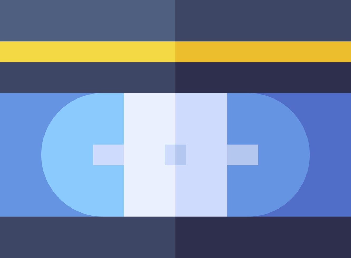 A blue and yellow striped hat with a blue stripe vector