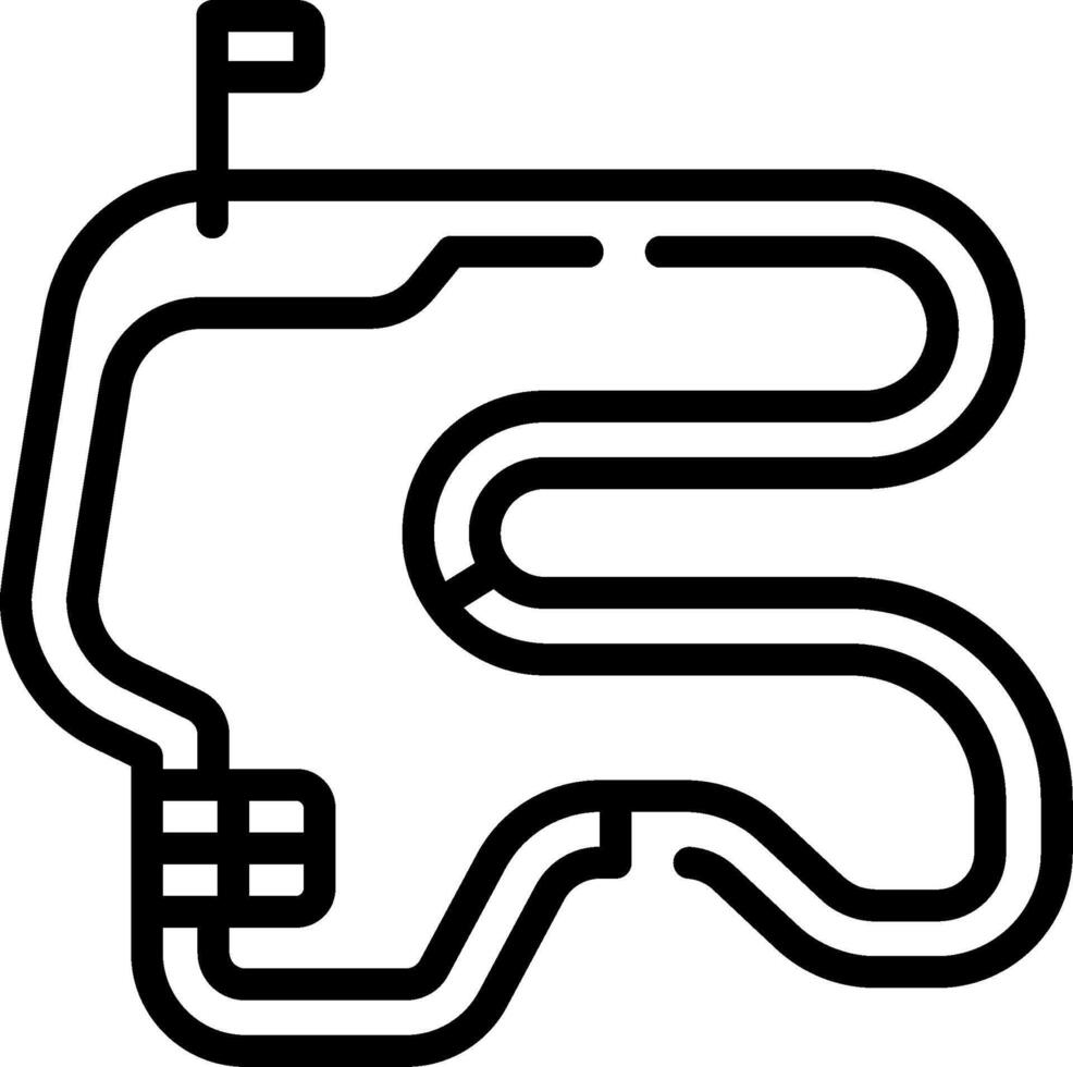 A black and white line drawing of a race track vector