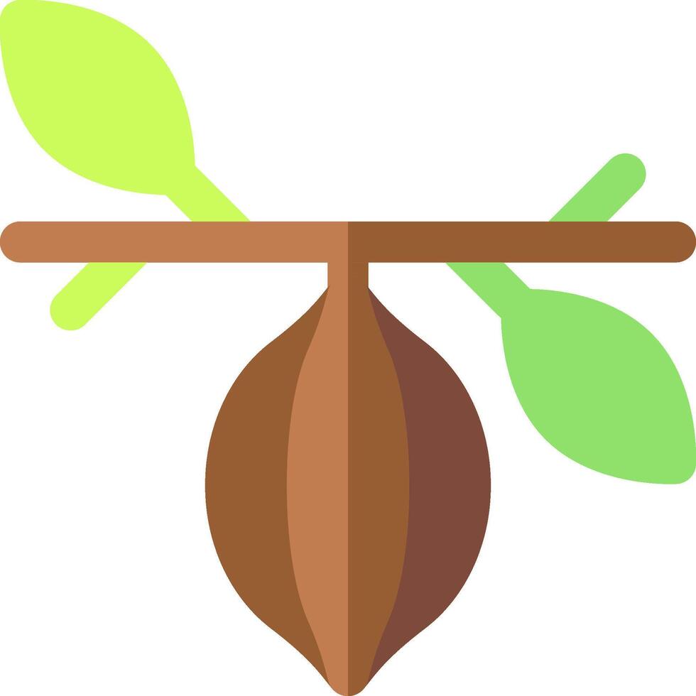A nut with leaves on it vector