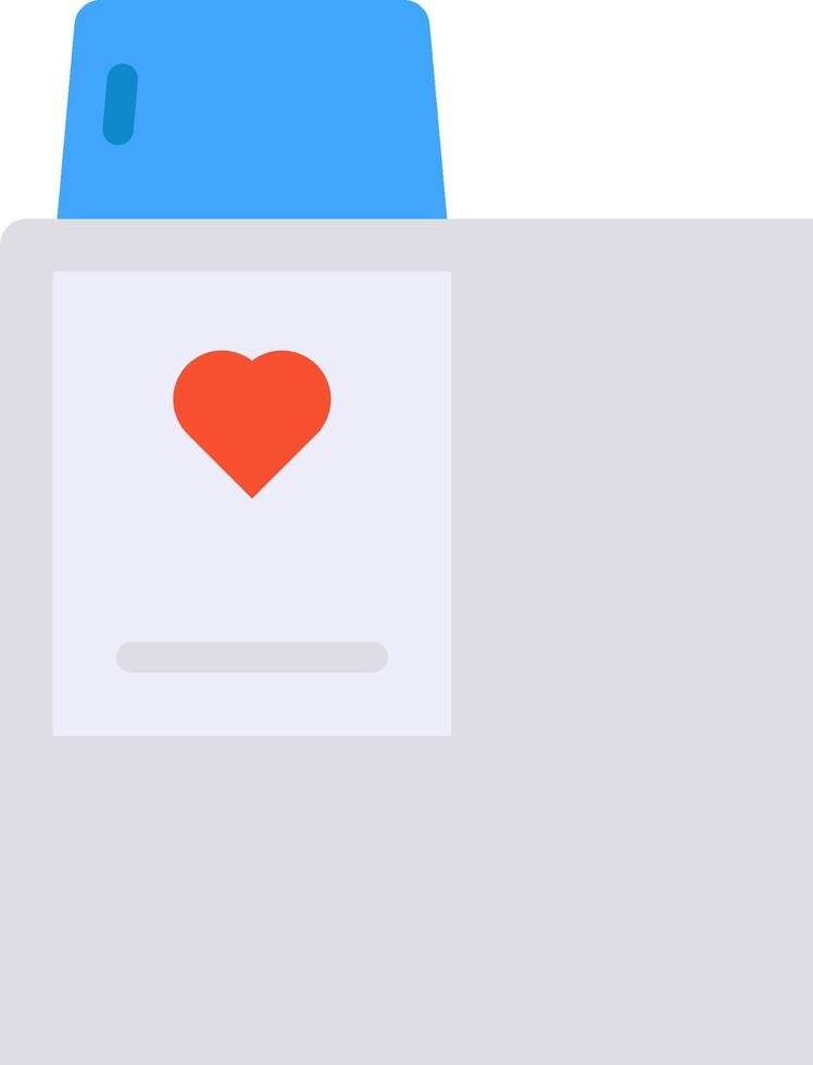 A blue envelope with a red heart on it vector