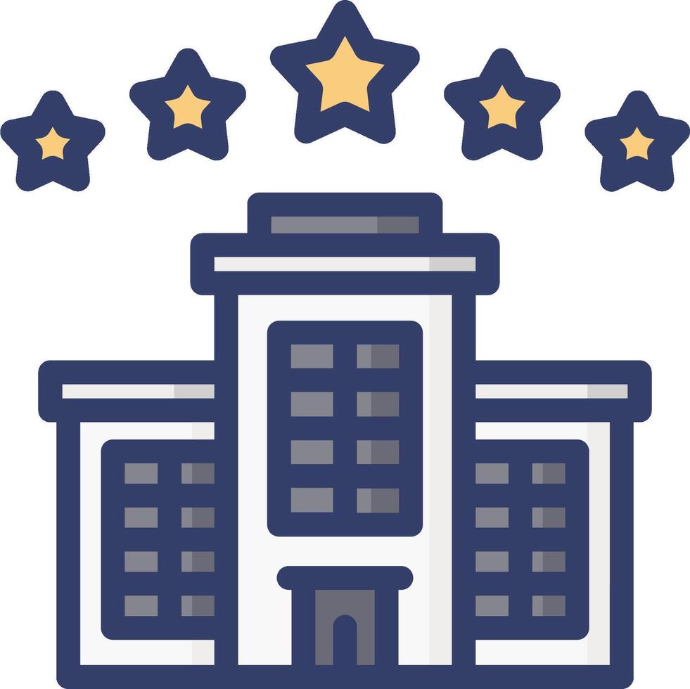 A hotel with five stars on it vector