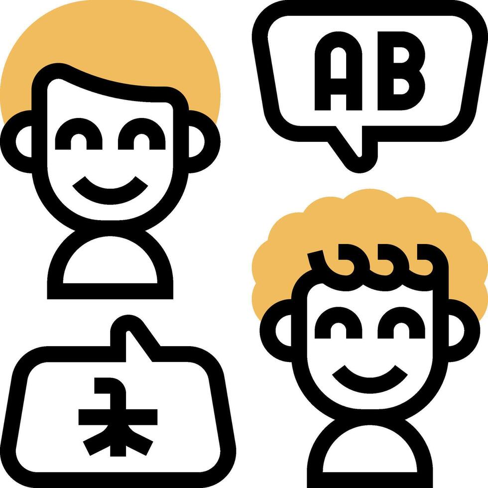 Three people with speech bubbles and a man with a speech bubble vector