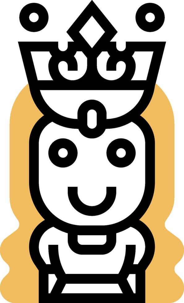 A cartoon character with a crown on her head vector