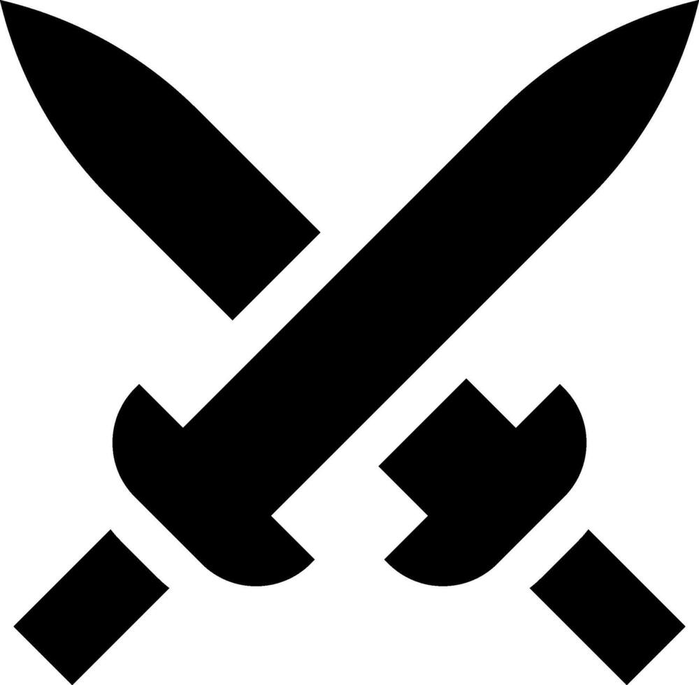 Two crossed swords on a white background vector
