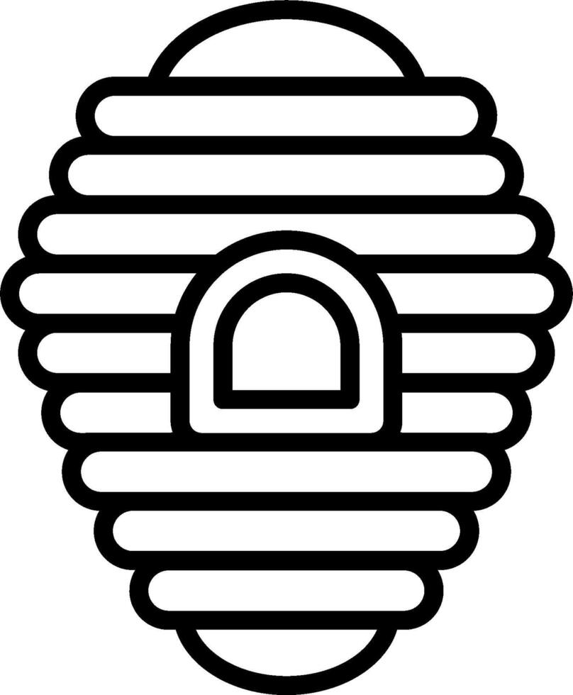 A black and white illustration of a bee hive vector